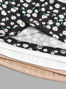 SHEIN EZwear Ensemble de 3 pièces Camisole d'été pour femme, décontracté et tout assorti, couleur unie et motif floral dispersé - Multicolore - Voir 9