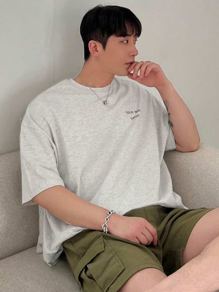 Men's Palm Tree Print Round Neck Short Sleeve Casual Commute T-Shirt For Summer,Graphic Tees