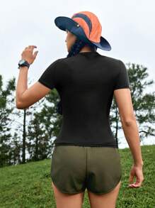 In My Nature 女士戶外露營徒步城市通勤透氣速乾T卹 - 黑色 - 查看 2