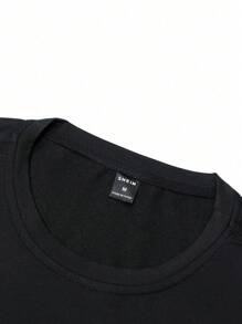 Manfinity Homme 男士撞色T恤&腰部抽繩衛褲 - 深灰色 - 查看 6