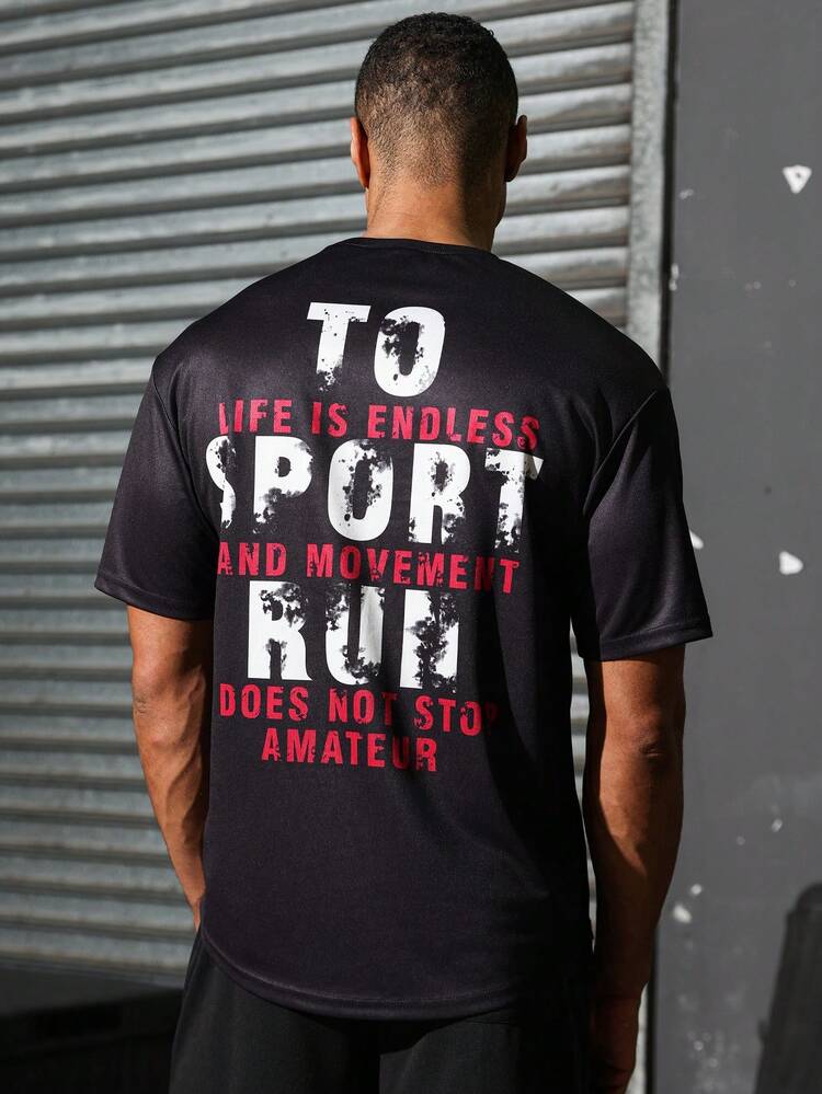 Boyfriend Style Men's Simple Printed Round Neck Short Sleeve Summer T-Shirt