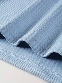 Manfinity Homme 男式夏季純色短袖休閒通勤Polo衫 - 淺藍色 - 查看 5