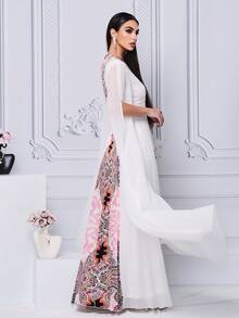 Missord Women Simple Elegant Prom Dress - White - View 2