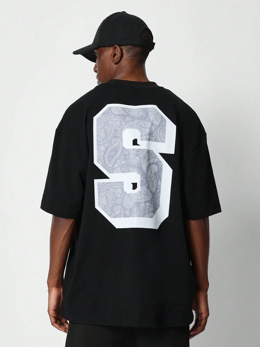 SUMWON Regular Fit Short Sleeve Tee With Back Paisley Print