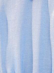 Gaun Bayi Perempuan Berikat Ruffle Hem Tombol Depan Plain - Biru - View 8