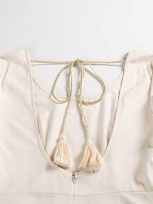 Conjunto Feminino de 2 Peças com Capa Bordada Floral, Kaftan Árabe Modesto de Manga Longa e Comprimento Máxi