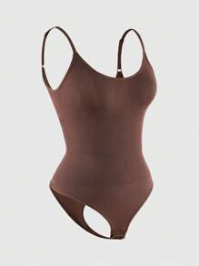 SHAPORA Liền mạch Thắt lưng thấp Thông Body Shaper Áo ngực & Nâng mông-Kiểm soát eo bụng - Cà phê nâu - Xem 3