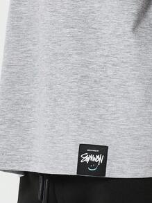 SUMWON Tween Girls Oversized Fit Colour Blocked Tee With Back Print - Grey - View 3