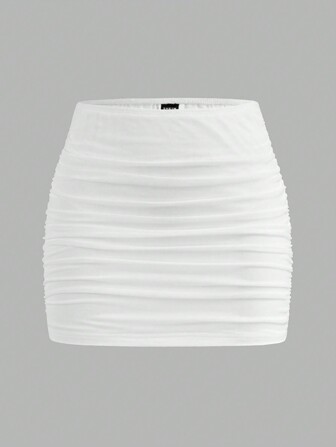 SHEIN MOD Mesh Double-Layer See-Through Bodycon Mini Skirt
