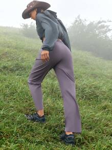 In My Nature Adjustable Belted Women's Outdoor Hiking Camping Urban Commuter Trousers - Purple - View 8