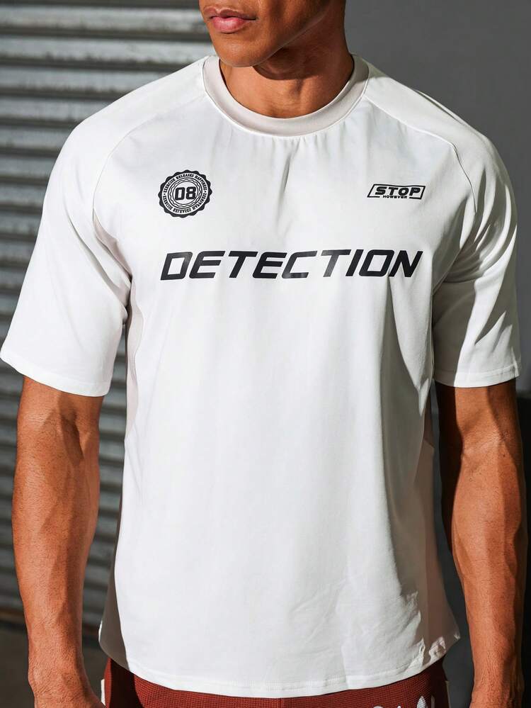 Boyfriend Style Men's Simple Printed Short Sleeve Streetwear Sports T-Shirt