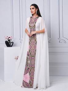 Missord Women Simple Elegant Prom Dress - White - View 4