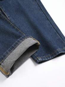 Men's Ripped Slim Straight Jeans - Dark Wash - View 3