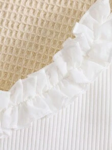 SHEIN Vintaside Kids Baby Girl Off-Shoulder Organza Ruffle Hem  Top - White - View 4