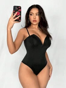 Firerie Body ajustado elegante de mujer con cuello en V profundo