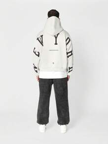 SUMWON Overhead Hoodie With Back New York Graphic Print