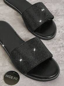 SHUZIA Sandals bản rộng thời trang, kiểu dáng đa năng - màu đen - Xem 4