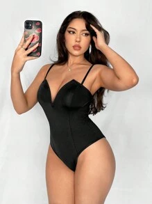 Firerie Body ajustado elegante de mujer con cuello en V profundo