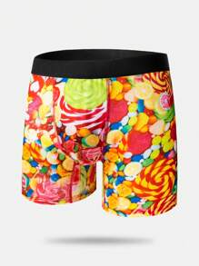 Notgurli Men's Random Printed Simple Daily Boxer Shorts - Multicolor - View 3