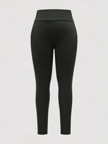 Mulvari Plus Size Women's Simple Solid Color Everyday Leggings Fall Cloth For Women