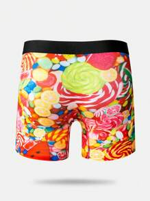 Notgurli Men's Random Printed Simple Daily Boxer Shorts - Multicolor - View 2