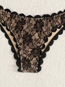 Women's Summer Beach Floral Lace Bandeau Sexy Bikini Set, Two-Piece Bikini Set - Multicolor - View 4