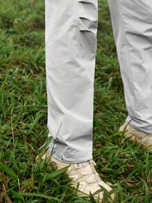 In My Nature 女款實色戶外防水編織長褲，設有口袋 - 淺灰色 - 查看 8