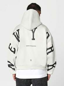 SUMWON Overhead Hoodie With Back New York Graphic Print