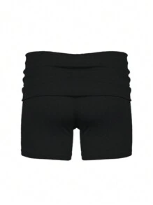 INAWLY Women's Solid Color Simple Daily Shorts