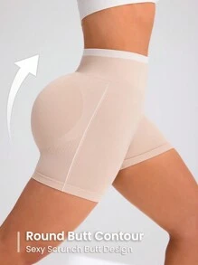 Easithlete Seamless High Elasticity Yoga Workout Shorts For Butt Lifting - Khaki - View 5