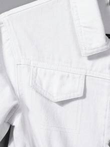 SHEIN Tween Boy Korean Style Casual Cotton Loose Straight Legs Denim Overalls And Jumpsuit, For Spring/Summer Outdoor Look