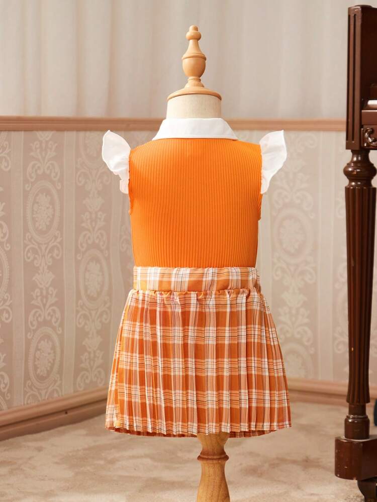 Baby Girl Fashionable Pleated Skirt Set, Spring/Summer New Arrival