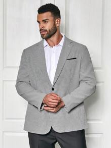 Manfinity Mode Men's Plus Size Casual Houndstooth Sports Coat