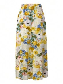 女士隨機印花簡約日常裙 - 彩色 - 查看 2