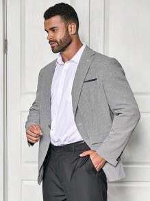 Manfinity Mode Men's Plus Size Casual Houndstooth Sports Coat