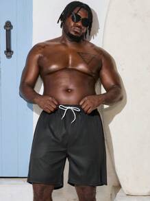 Surfspeed Men's Plus Size Drawstring Camouflage Print Patchwork Casual Vacation Beach Shorts - Multicolor - View 3