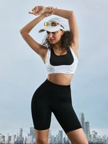 In My Nature Women's Colorblock Pleated Outdoor T-Shirt & Tank Top, Summer - Black and White - View 6