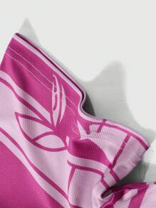 ROMWE MEN Street Life Kaos Kasual Musim Semi/Panas Pria Lengan Pendek Motif Huruf S Warna Pink, Cocok untuk Pakaian Sehari-hari di Musim Semi dan Musim Panas, Sekolah, Gaya 2000-an - Berwarna merah muda - View 4