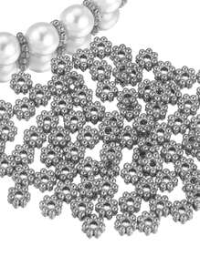 50 pcs/set Kreatif Stainless Steel Bunga Berbentuk DIY Bead Untuk Wanita Untuk DIY Membuat Perhiasan - Perak - View 5