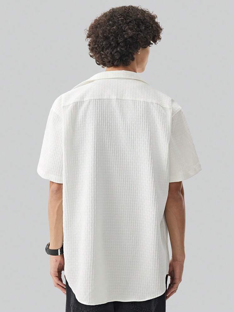 Solid Color Button-Front Short Sleeve Shirt With Pocket For Summer Leisure