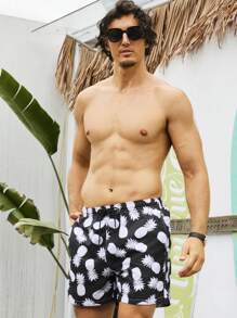 Surfspeed Shorts de playa de piña con cordón para hombre con pierna ancha, para vacaciones - Multicolor - Ver 3