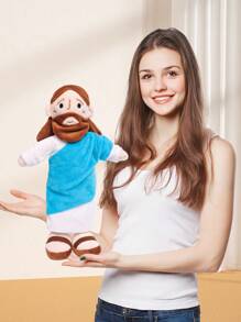 1 Peça Pelúcia de Jesus, meu amigo, 34cm, Boneco de Pelúcia Clássico do Cristo Salvador Espiritual Jesus com Sorriso, Brindes de Festa, Presente para Meninos e Meninas, Decoração Doméstica Dia dos Namorados, Casamento dos Namorados, Aniversário - Azul e Branco - Visão 2