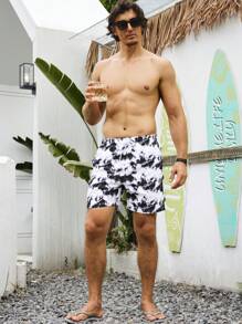 Surfspeed Men's Fashion Printed Loose Beach Shorts (Random Cut Print) - Multicolor - View 6