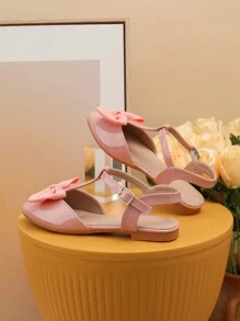 兒童夏季時尚平底涼鞋，適用於派對或度假 - 粉色 - 查看 6