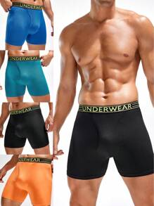 Bóxers ajustados de unicolor para hombre, paquete de 4 - Multicolor - Ver 1