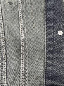 SHEIN TWEEN GIRL Vintage Street Y2K Motorcycle Denim Jacket - Medium Wash - View 8