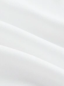 SHEIN MOD Conjunto de verano de mujer en blanco, que incluye top de bolsillo pañuelo y pantalones cortos de pierna ancha de cintura alta con pliegues y dobladillo enrollado, un conjunto casual y cómodo de dos piezas para el estilo "dinero viejo" del verano. Un conjunto de pantalones cortos de invierno, un conjunto de ropa casual de oficina para mujeres para la escuela o el trabajo. - Blanco - Ver 8