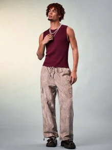 Manfinity Fever City Chaleco de punto para hombre con mangas sin mangas y unicolor, para verano