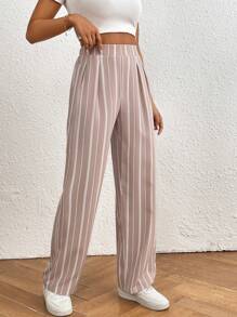 Chiquease 條紋和印花編織休閒直筒褲