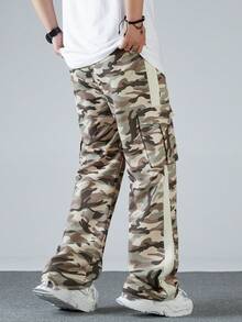 Manfinity EMRG Men's Cargo Camouflage Drawstring Pants With Pockets - Multicolor - View 2